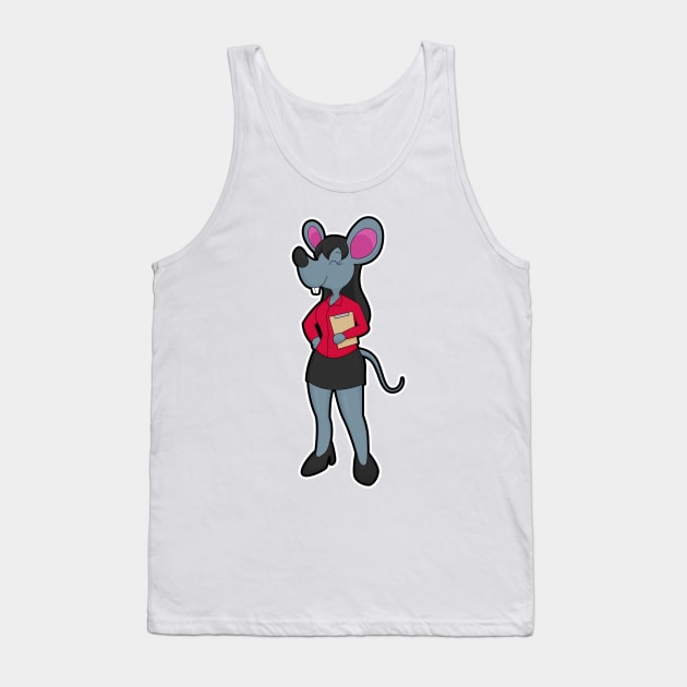 Mouse as Secretary with Notepad Tank Top by Markus Schnabel